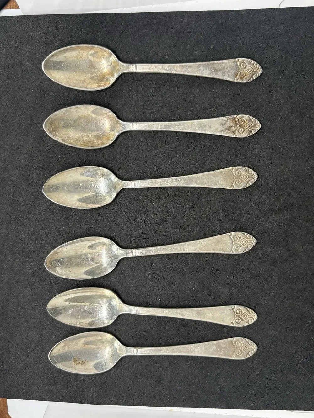 LOT OF 6 c1932 WALDORF ASTORIA HOTEL SILVER PLATED DEMITASSE COFFEE SPOONS